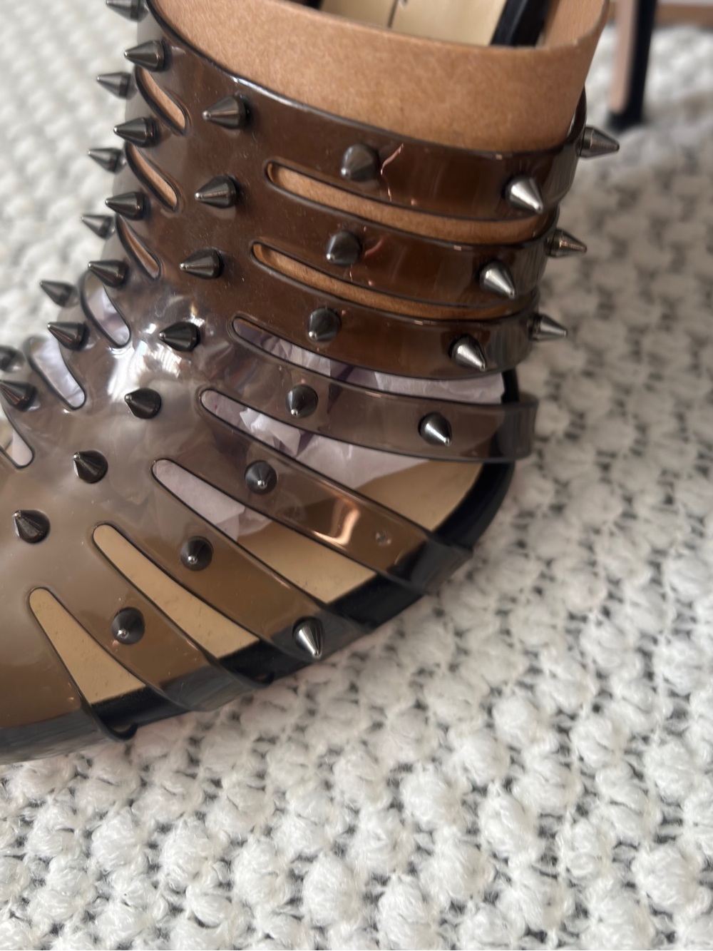 Jessica Simpson Westah Smoke Studded Stiletto Heels Size 7.5M - Picture 4 of 5